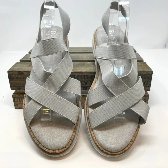 B-52 by Bullboxer Light Grey Primm Strappy Sandal Size 11 New - Picture 8 of 13